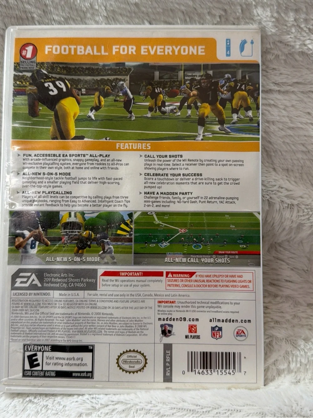 Nintendo Wii Lot Of 3 Madden NFL 07 Madden 09 All-Play FIFA Soccer 13 EA Sports